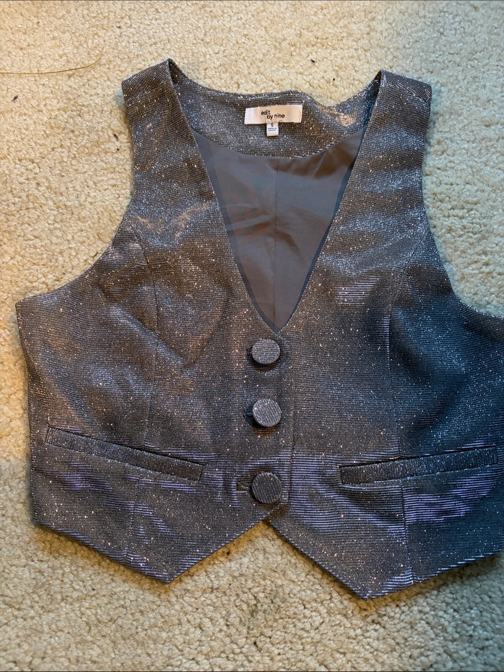 Cat & Jack Shimmery Silver-Gray Girls' Dress Vest